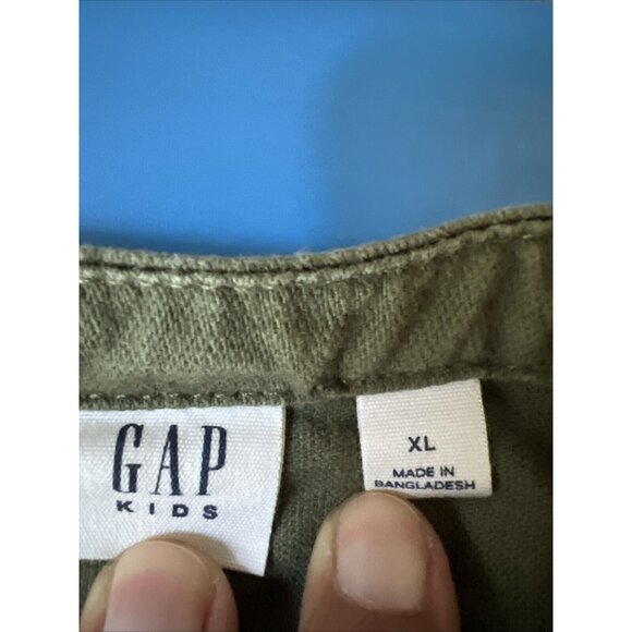 GAP Kids Romper Cotton Lyocell Green Utility Girls Size XL Elastic Waist - Picture 9 of 11